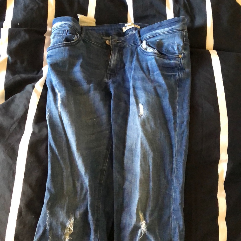 Dark denim jeans